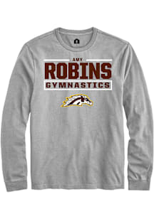 Amy Robins Western Michigan Broncos Grey NIL Stacked Box Long Sleeve Player T Shirt
