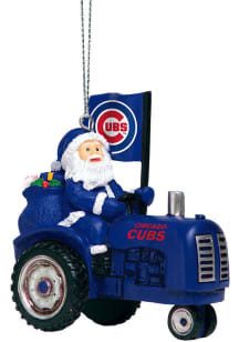 Chicago Cubs Santa Riding Tractor Ornament