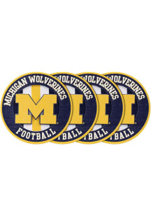 Yellow Michigan Wolverines 4pk Die Cut Coaster