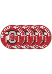 Red Ohio State Buckeyes 4pk Die Cut Coaster