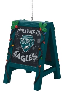 Philadelphia Eagles 2024 Super Bowl Champions Chalkboard Ornament - Green