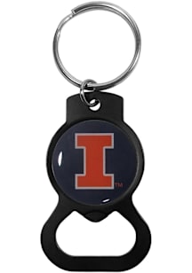 Illinois Fighting Illini Logo Keychain - Black