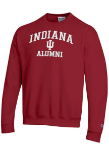Mens Indiana Hoosiers Crimson Champion Logo Alumni Powerblend Crew Sweatshirt