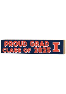 Navy Blue Illinois Fighting Illini Class of 2025 graduation graphic Sign
