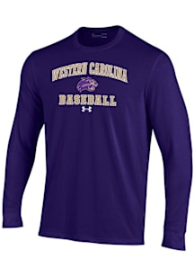 Under Armour Western Carolina Purple Baseball Performance Long Sleeve T Shirt