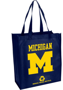Blue Michigan Wolverines Team Logo Reusable Bag