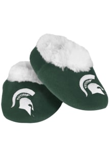 Fuzzy Michigan State Spartans Baby Slippers - Green
