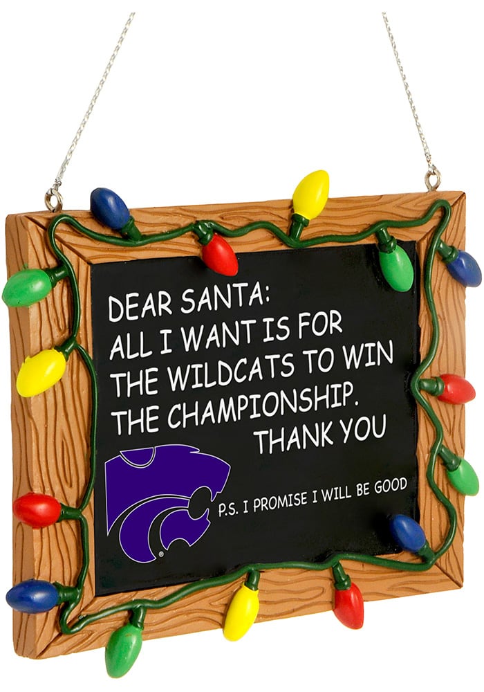 K-State Wildcats Chalkboard Sign Ornament
