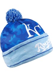 Kansas City Royals Blue Camo Light Up Mens Knit Hat