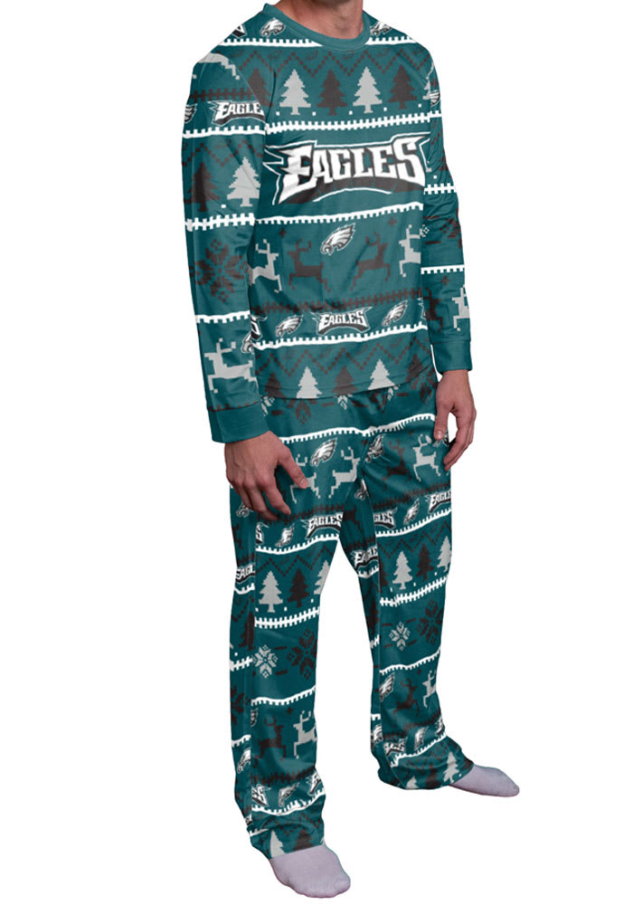 Philadelphia Eagles Mens Scatter Pattern Pajama Lounge Multi Color Pants 