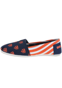 Chicago Bears Navy Blue Stripe Canvas Womens Shoes