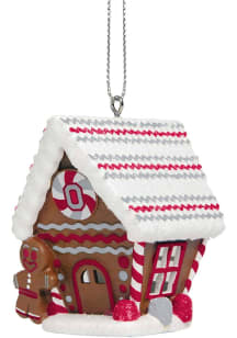 Brown Ohio State Buckeyes Gingerbread House Ornament