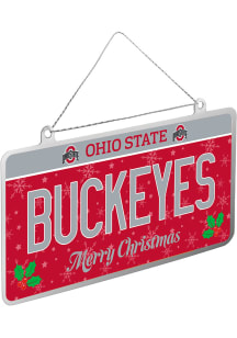 Ohio St Buckeys License Plate Ornament