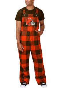Forever Collectibles Cleveland Browns Mens Brown Big Logo Stripe Bib Pants