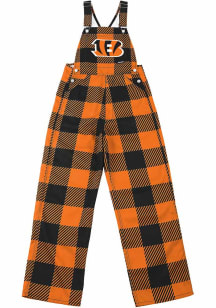 Forever Collectibles Cincinnati Bengals Mens Orange Big Logo Stripe Bib Pants