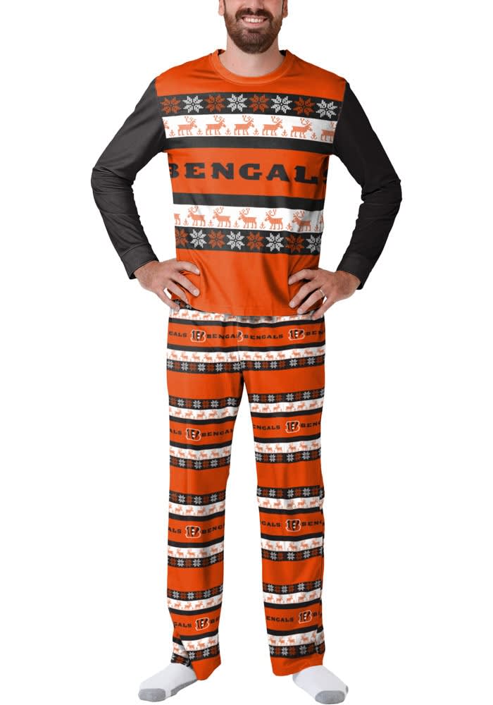 FOCO NFL Cincinnati Bengals Men's Pajama Shirt and Pants Lounge Set