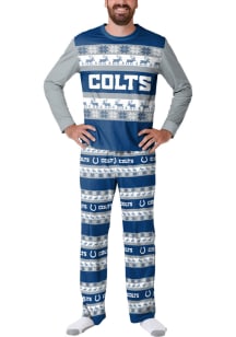 Forever Collectibles Indianapolis Colts Mens Blue CREWNECK UGLY Sleep Pants