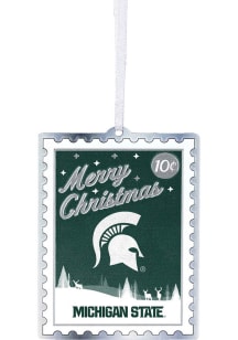White Michigan State Spartans Metal Stamp Ornament