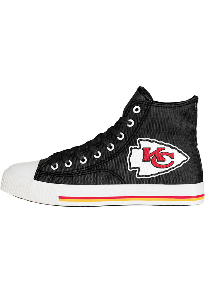 Kansas City Chiefs BLACK Big Logo Black Canvas Mens Shoes
