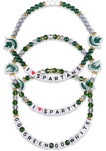 Michigan State Spartans Forever Collectibles 3pk Friendship Womens Bracelet - Green