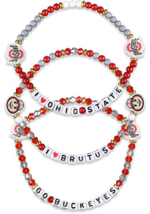 Ohio State Buckeyes Forever Collectibles 3pk Friendship Womens Bracelet - Red