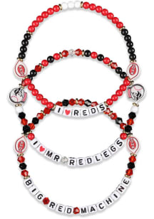 Forever Collectibles Cincinnati Reds 3pk Friendship Womens Bracelet