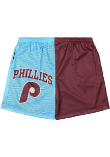 Forever Collectibles Philadelphia Phillies Mens Maroon Split Color Big Logo Shorts