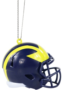 Silver Michigan Wolverines Helmet Ornament