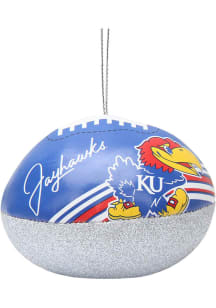 Kansas Jayhawks Leather Football Ornament