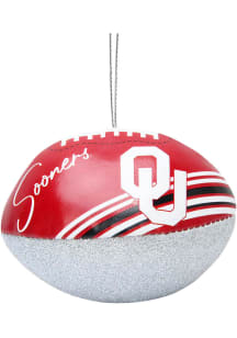 Oklahoma Sooners Leather Football Ornament