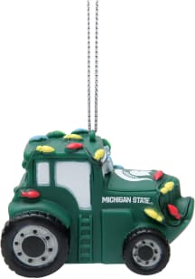 Green Michigan State Spartans Vinyl Tractor Ornament