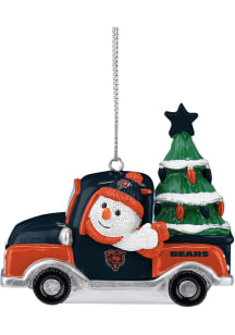 Chicago Bears Snowman Riding Truck Ornament