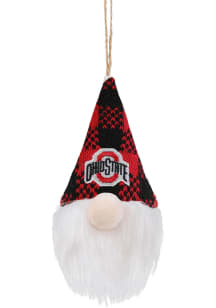 Ohio State Buckeyes Plaid Gnome Ornament