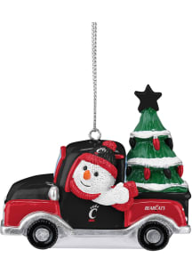 Cincinnati Bearcats Snowman Riding Truck Ornament