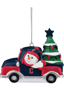 Cleveland Guardians Snowman Riding Truck Ornament