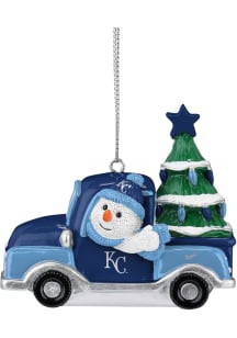 Kansas City Royals Snowman Riding Truck Ornament