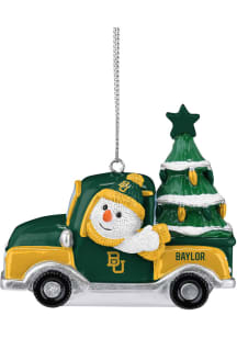 Baylor Bears Snowman Riding Truck Ornament