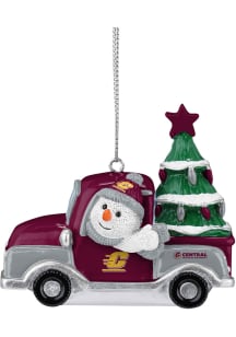 Central Michigan Chippewas Snowman Riding Truck Ornament