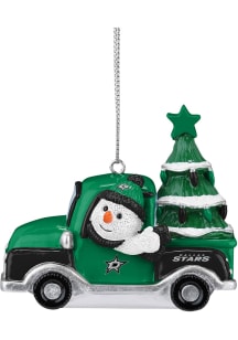 Dallas Stars Snowman Riding Truck Ornament