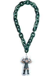 Green Michigan State Spartans Big Logo Light Up Chain Spirit Necklace