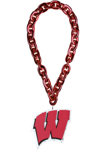 Red Wisconsin Badgers Big Logo Light Up Chain Spirit Necklace
