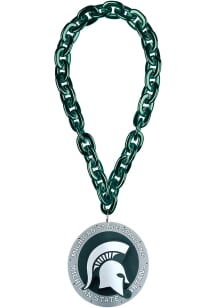 Green Michigan State Spartans Big Logo Light Up Spinner Chain Spirit Necklace