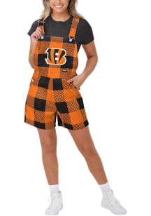 Forever Collectibles Cincinnati Bengals Womens Orange Overalls Shorts