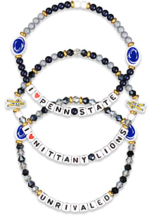 Penn State Nittany Lions Forever Collectibles 3 Pack Friendship Team Womens Bracelet - Navy Blue