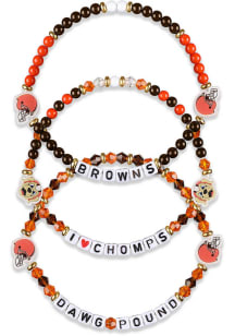 Forever Collectibles Cleveland Browns 3 Pack Friendship Team Womens Bracelet