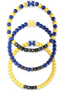 Wolverines 3 Pack Team Michigan Wolverines Mens Bracelet - Navy Blue