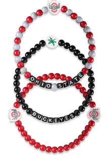 Buckeys 3 Pack Team Ohio State Buckeyes Mens Bracelet - Red