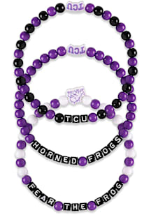 TCU Horned Frogs Frog 3 Pack Team Mens Bracelet