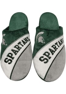 Action Curve Wordmark Michigan State Spartans Mens Slippers - Green