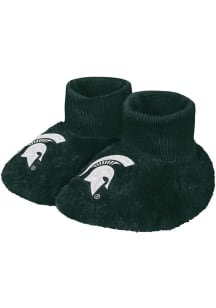 Big Logo Sherpa Michigan State Spartans Baby Slippers - Green